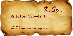Kriston Szovát névjegykártya